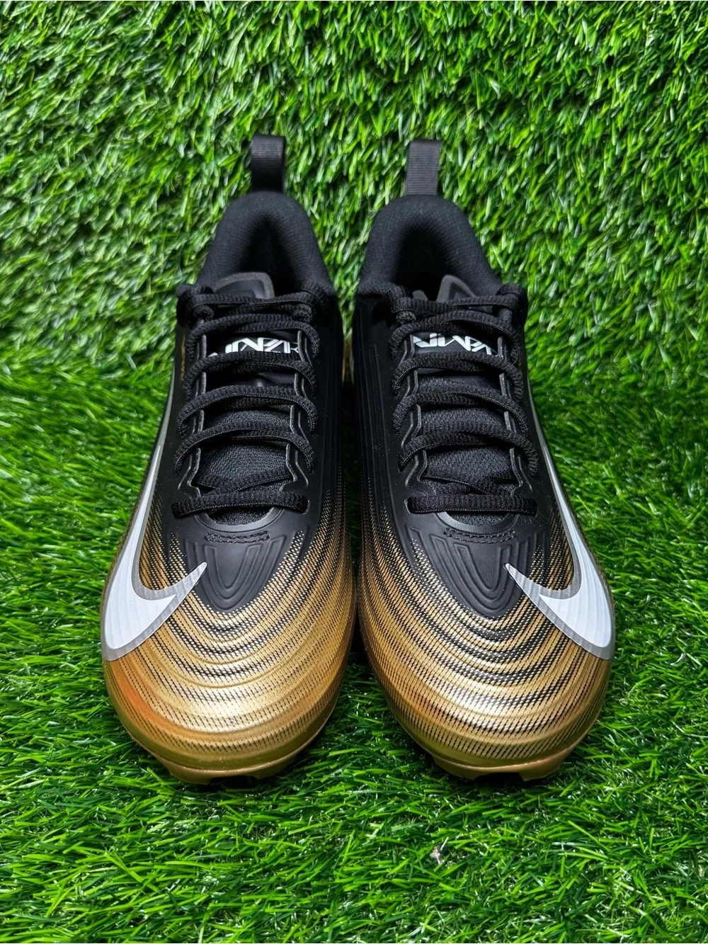 Size 9 - Mens Nike Vapor Speed 3 Black Gold Football Cleats - FB3303 003
